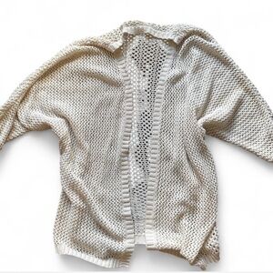 Free people white cream cardigan open face knit size small